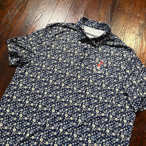 US Open Other - US Open Golf Polo Mens Large Navy Blue Floral 124th Pinehurst Performance Shirt